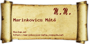 Marinkovics Máté névjegykártya