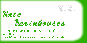 mate marinkovics business card